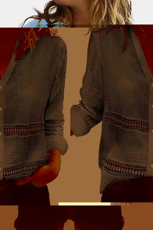 Eyelet Embroidery Button Front Blouse