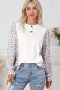 Leopard Round Neck Long Sleeve Top