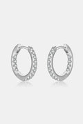 Inlaid Zircon 925 Sterling Silver Huggie Earrings