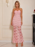 Lace Sweetheart Neck Tube Dress