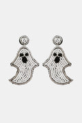 Ghost Shape Beaded Dangle Earrings