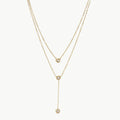 Stainless Steel Zircon Double-Layered Necklace
