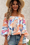 Printed Off-Shoulder Blouse