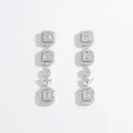 925 Sterling Silver Inlaid Zircon Geometric Dangle Earrings