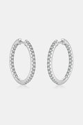 Inlaid Zircon 925 Sterling Silver Huggie Earrings