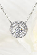925 Sterling Silver Moissanite Geometric Pendant Necklace