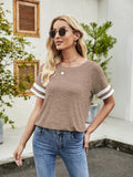 Heathered Round Neck Short Sleeve T-Shirt