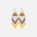 Rainbow Rice Bead Dangle Earrings