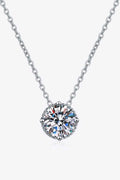 1 Carat Moissanite Round Pendant Necklace