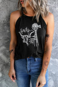Bull Graphic Round Neck Tank