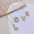 Inlaid Zircon Bubble Initial Necklace