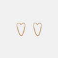 Heart Shape Gold-Plated Alloy Earrings