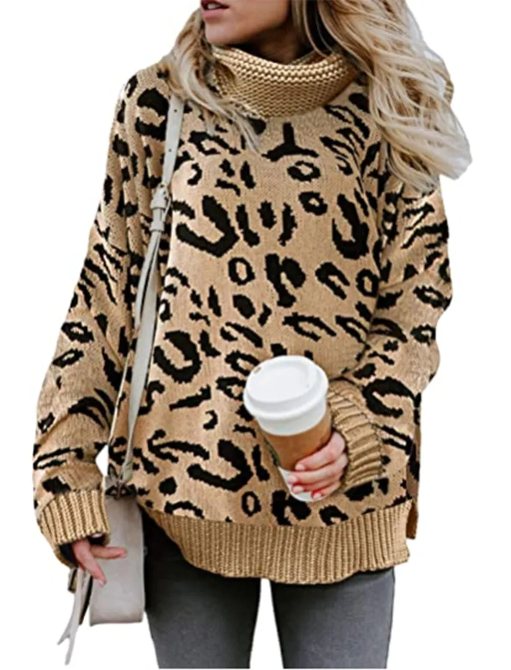 Leopard Turtleneck Sweater