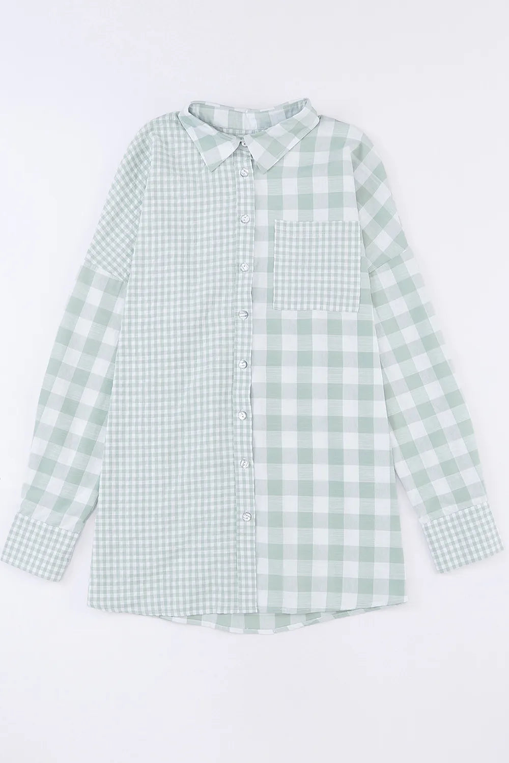 Pocketed Plaid Dropped Shoulder Shirt