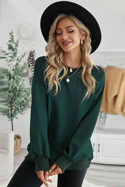 Balloon Sleeve Drop Shoulder Tops