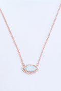 18k Rose Gold-Plated Opal Pendant Necklace
