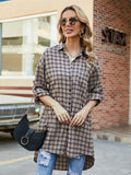 Plaid Button Up Tunic