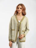 Houndstooth Button Down Cardigan