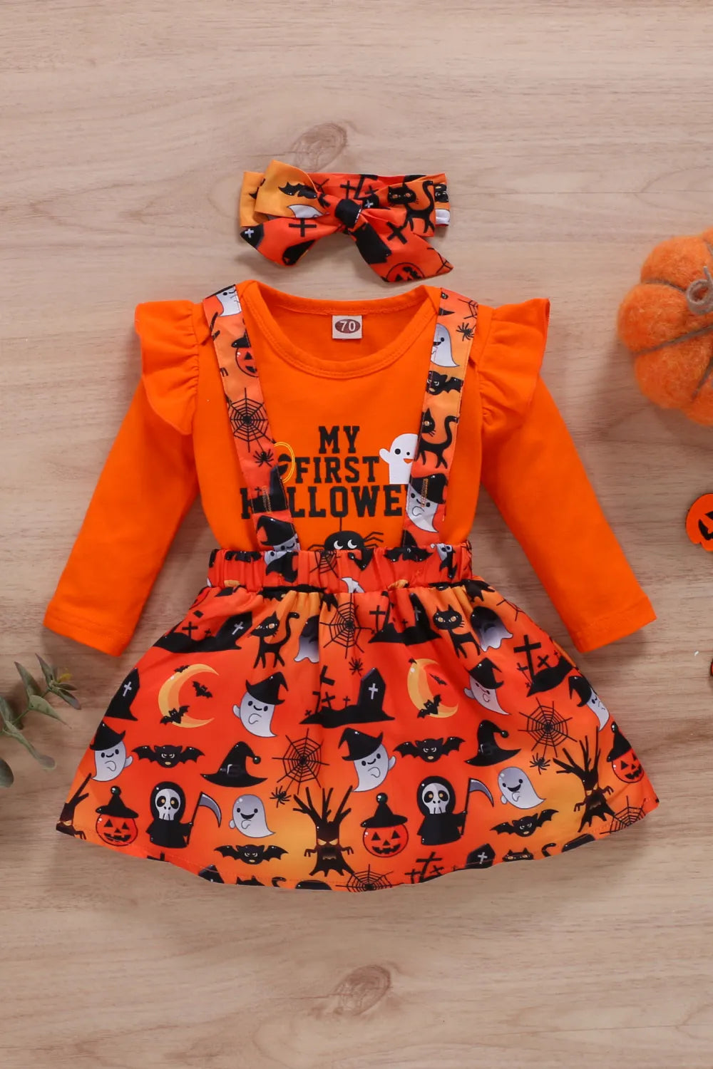 Baby Girl Halloween Graphic Top and Dress Set