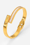 Rhinestone Overlap Open Cuff Bracelet