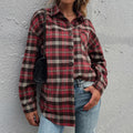 Tartan Print Drop Shoulder Overshirt