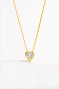 925 Sterling Silver Inlaid Zircon Heart Pendant Necklace