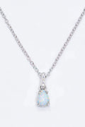 Opal Pendant 925 Sterling Silver Chain-Link Necklace