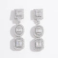 925 Sterling Silver Inlaid Zircon Earrings