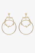 18K Gold-Plated Double Hoop Drop Earrings