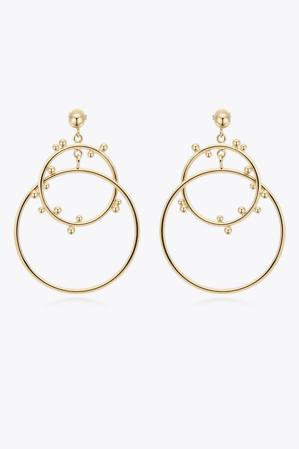 18K Gold-Plated Double Hoop Drop Earrings