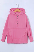 Quarter-Snap Dropped Shoulder Hoodie