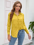 Flower Collared Neck Button Up Shirt