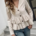 V-Neck Button Front Blouse