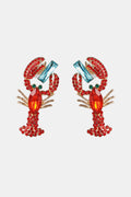 Lobster Shape Glass Stone Dangle Earrings