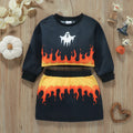 Girls Flame Print Cropped Top and Skirt Set