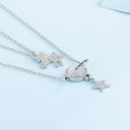 Unicorn and Star Shape Double-Layered Pendant Necklace