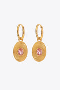 Stainless Steel Oval Dangle Earrings