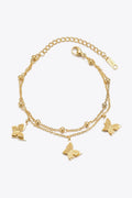 Butterfly Double-Layered Stainless Steel Bracelet