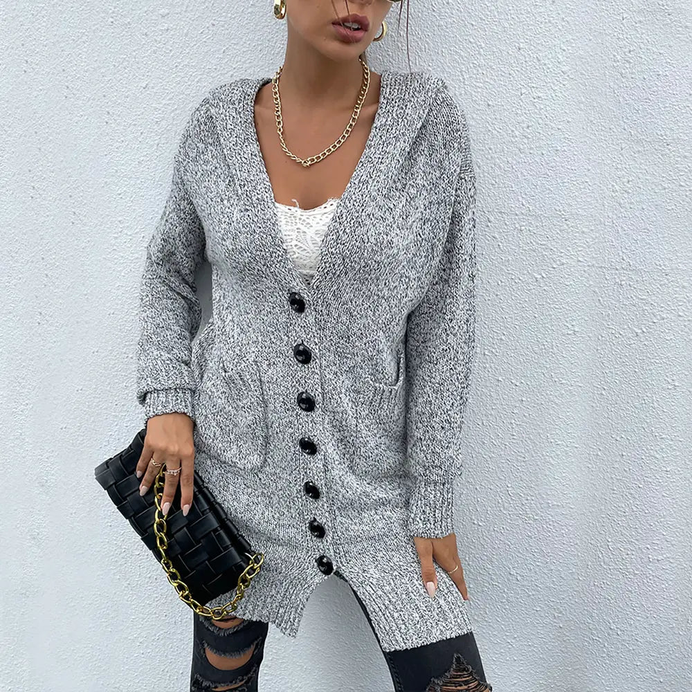Button Front Cardigan with Pockets