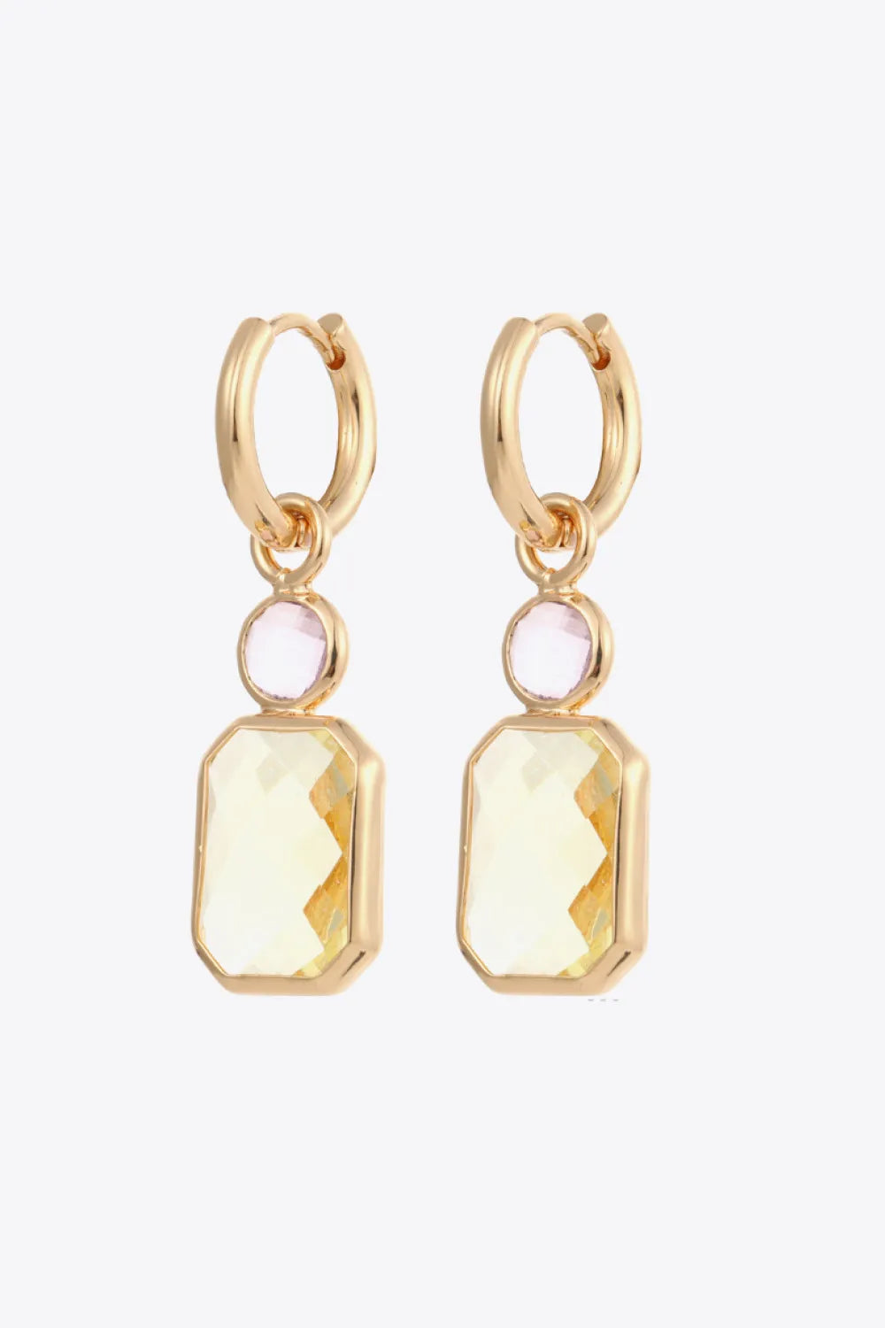 Glass Stone Decor Copper Earrings