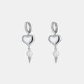 Alloy Rhinestone Synthetic Pearl Heart Earrings