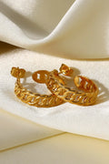 Gold-Plated Chain C-Hoop Earrings