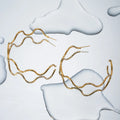 Stainless Steel Wave Shape C-Hoop Earrings