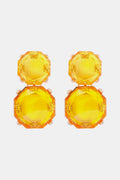 Geometrical Shape Zinc Alloy Frame Dangle Earrings