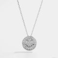 925 Sterling Silver Zircon Smiley Face Necklace