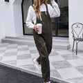 Buttoned Strap Overall Jumpsuit