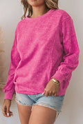 Heathered Round Neck Dropped Shoulder Sweatshirt