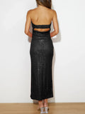 Sequin Cutout Tube Dress