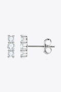Heartbeat Rhythm 925 Sterling Silver Moissanite Stud Earrings