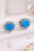 Opal Round Earrings